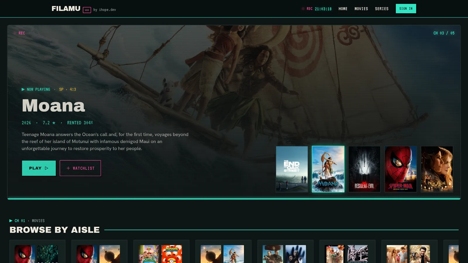 Filamu — Movie & series browser